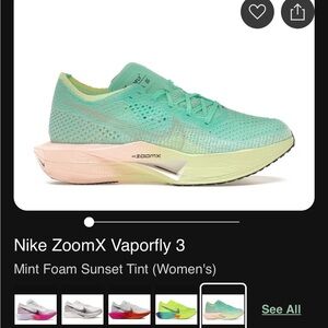 Nike ZoomX Athletic Shoes - Mint Green and‎ Pastel Pink